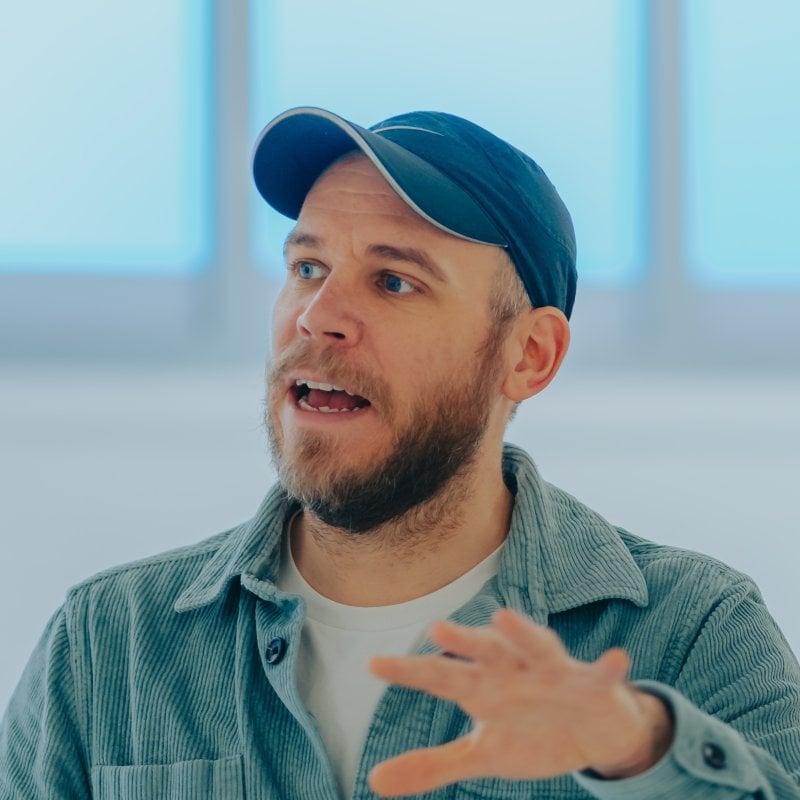 Portrait of artist and curator Tom Milnes
