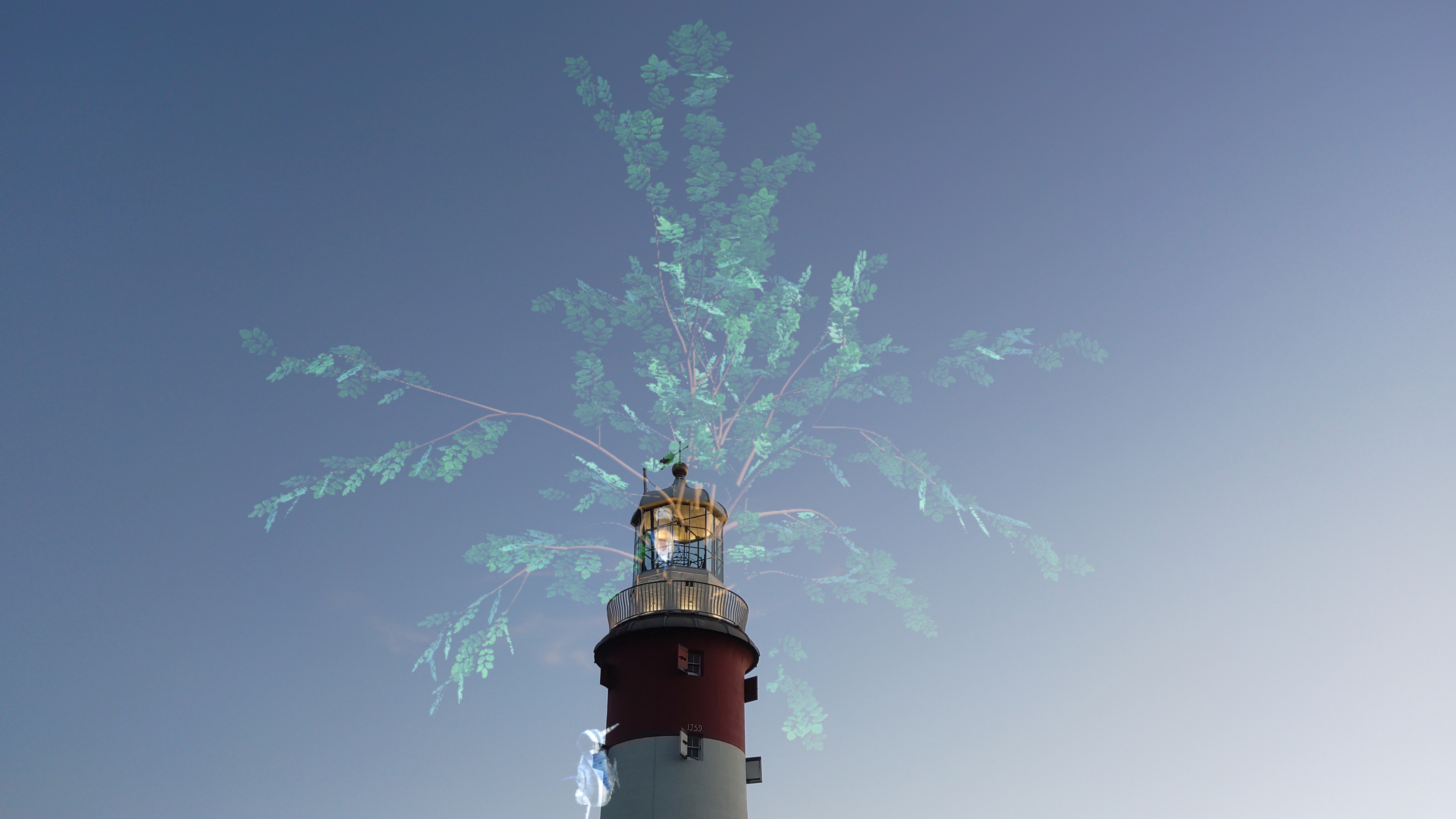 Ashnihilation augmented-reality tree projected above Smeaton’s Tower