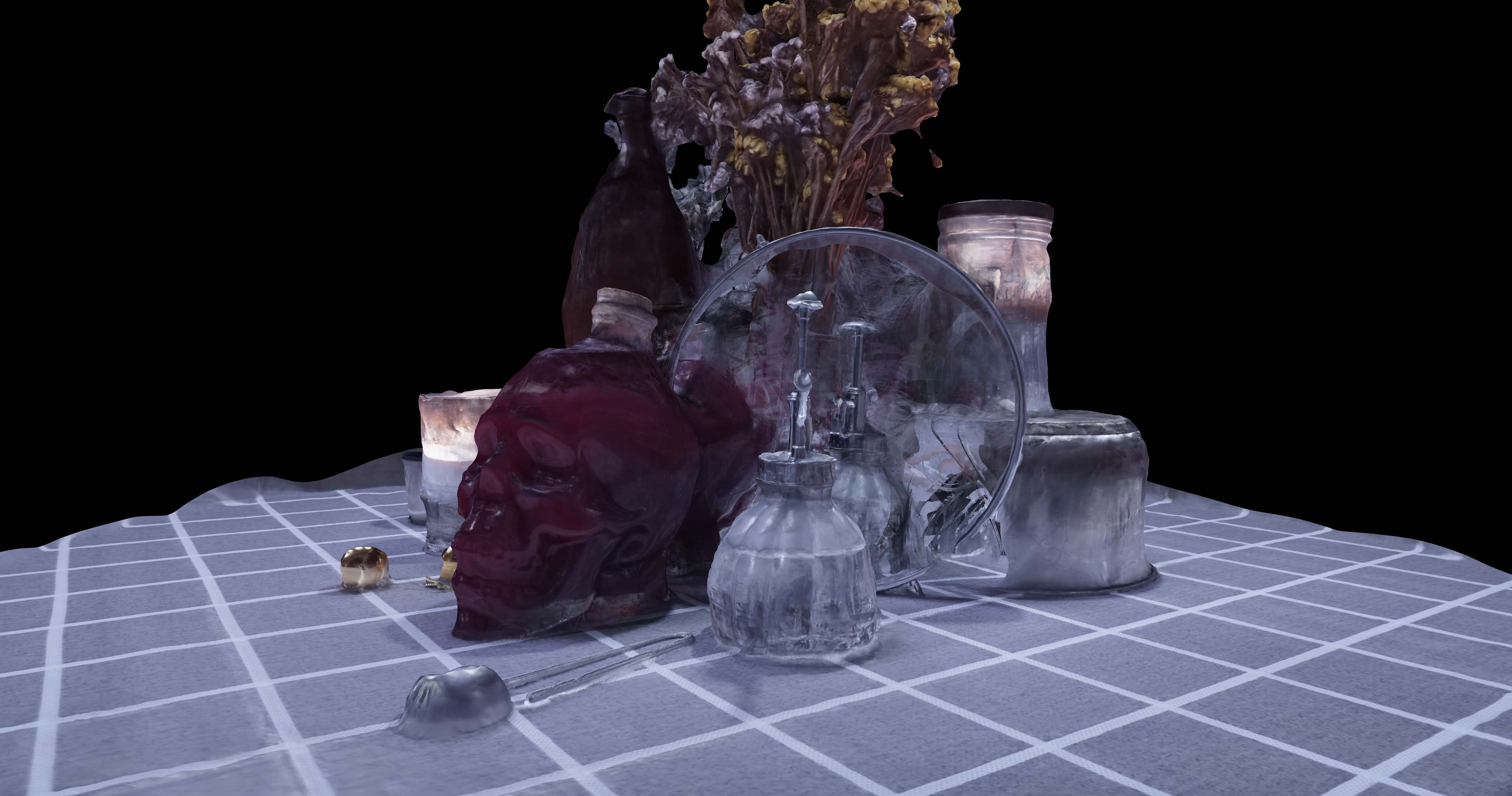 Glitched photogrammetric still life from Ephemer(e)ality Capture